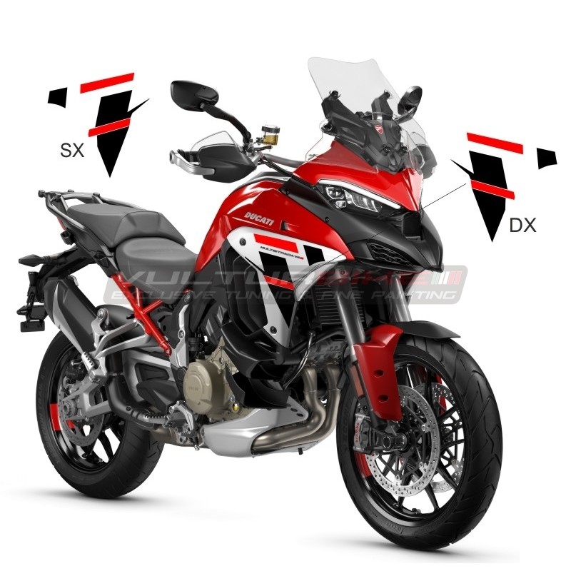 Red black sticker set for side panels - Ducati Multistrada V4S