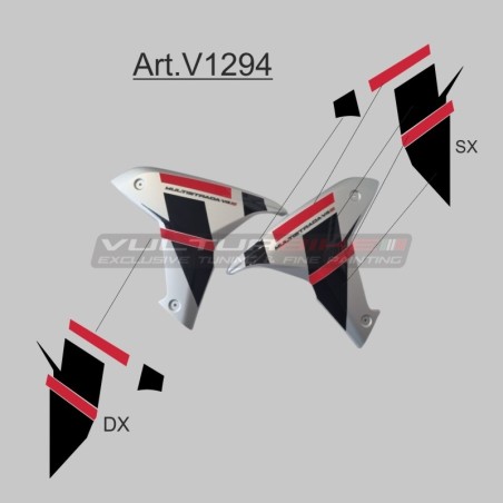 Juego de pegatinas rojo negro para paneles laterales - Ducati Multistrada V4S