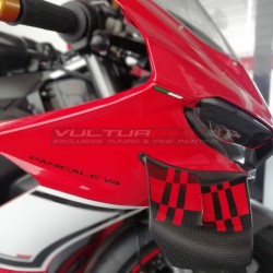 Chequered stickers for lugs - Ducati Panigale V4 / V4S