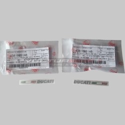 Pair of original logo stickers Ducati graphite with tricolor flag