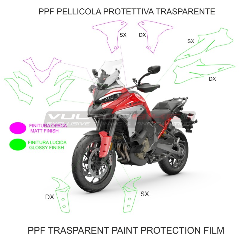Film de protection transparent PPF - Ducati Multistrada V4