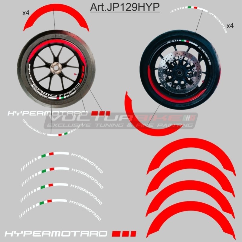 Set d’autocollants de roue de moto - Ducati Hypermotard