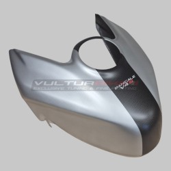 Tankabdeckung aus gebürstetem Aluminium mit Carbon-Streifen - Ducati Panigale / Streetfighter V4 / V4S