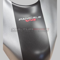 Coperchio serbatoio effetto alluminio spazzolato con striscia in carbonio - Ducati Panigale / Streetfighter V4 / V4S