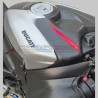 Couvercle de réservoir de carburant effet aluminium brossé avec bande de carbone - Ducati Panigale / Streetfighter V4 / V4S