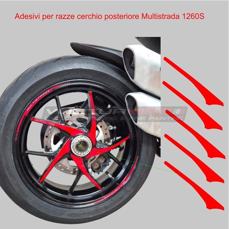 Rear Wheel Spoke Decals - Ducati Multistrada 1260S