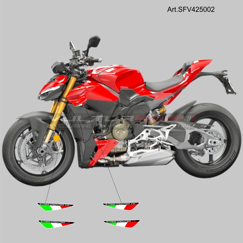 Paire de drapeaux décoratifs pour rabats supérieurs - Ducati Streetfighter V4 / V4S