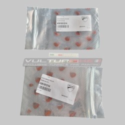 Par de calcomanías originales Ducati con escritura + bandera tricolor italiana