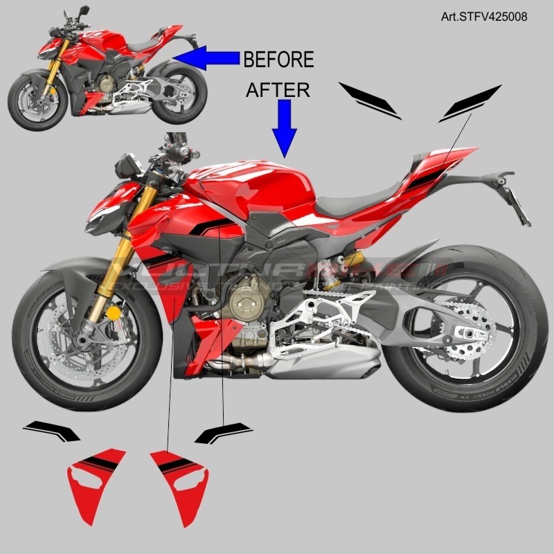 Red black sticker kit - Ducati Streetfighter V4 / V4S