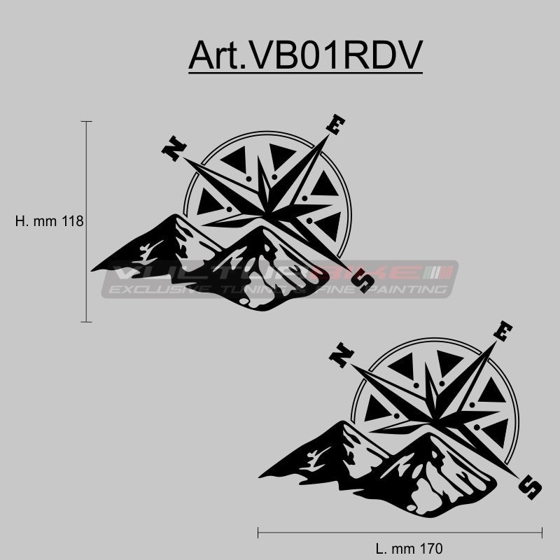 Kit de pegatinas de rosa de los vientos - varias decoraciones