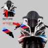 Complementary adhesive graphics for windshield - BMW S1000RR