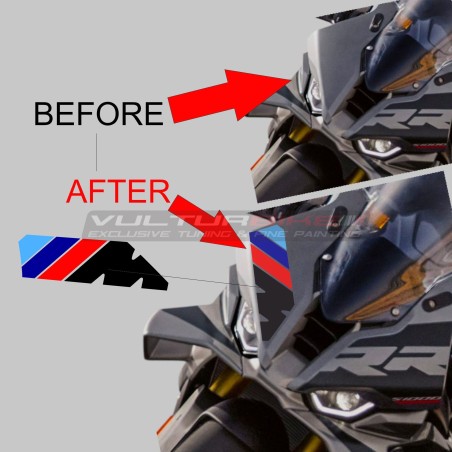 Complementary adhesive graphics for windshield - BMW S1000RR