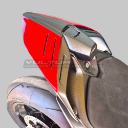 Rotes und kohlenstofffarbenes Einsitzer-Heck für Ducati Panigale sowie Streetfighter V4 / V4S / V4R