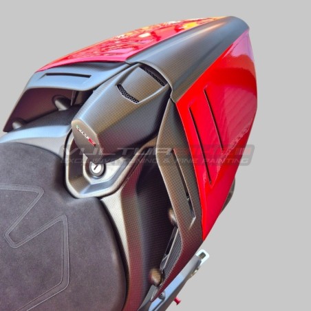 Arrière monoplace rouge et carbone pour Ducati Panigale et Streetfighter V4 / V4S / V4R