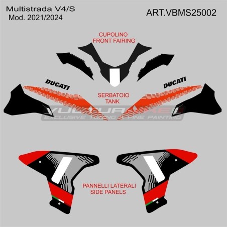 Conjunto gráfico completo de diseño Pikes Peak 2025 para Ducati Multistrada V4 2021 / 2026