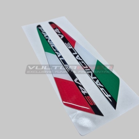3D-Harz-Dekorationsaufkleber – Italienische Flagge für Ducati Panigale V4R-Flossen