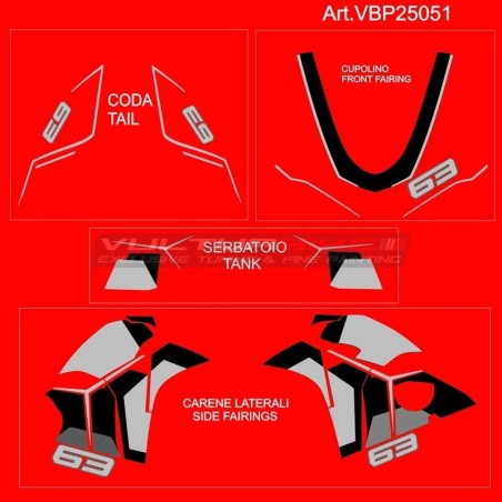 Lamborghini style decals set for Ducati Panigale V4 / V4S