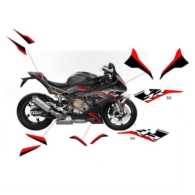 Kompletter Aufklebersatz rot schwarz - BMW S1000RR 2019 / 2022