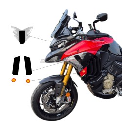 Dekorative Aufkleber mit schwarzer Nummer 1 für Seitenteile und Frontverkleidung – Ducati Multistrada V4 Pikes Peak 2025 / 2026
