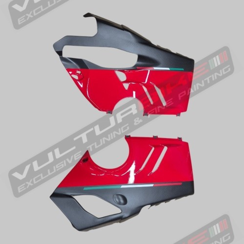 Carénages inférieure carbone personnalisée pour l’échappement Akrapovic - Ducati Panigale V4 2018 / 2024