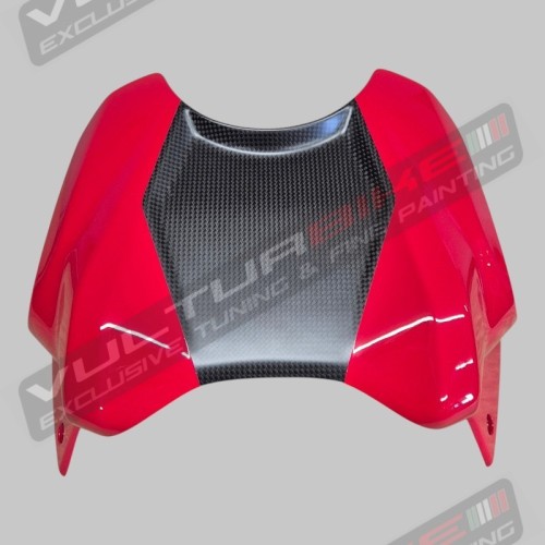 Tapa frontal personalizada del depósito de carbono - Ducati Panigale y Streetfighter V2 / V2S