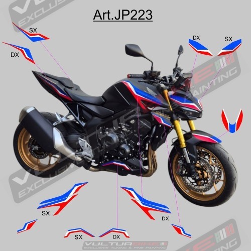 Complete sticker kit for Honda Hornet - windshield, tail, side panels and front fender
