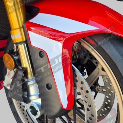 Línea personalizada de guardabarros delanteros de fibra de carbono para Ducati Panigale V4