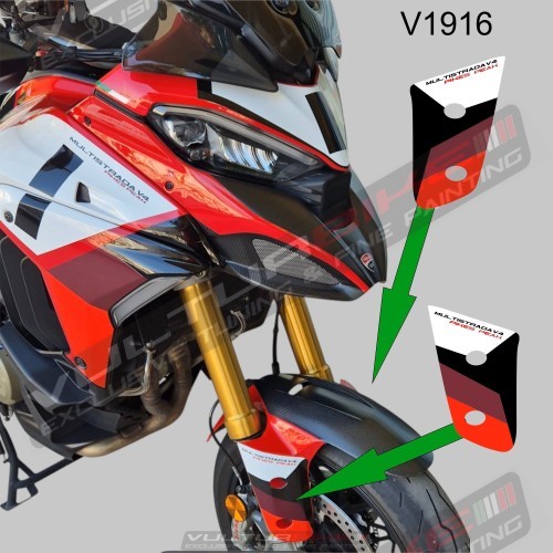 Paar vordere Kotflügelaufkleber – Ducati Multistrada V4 Pikes Peak