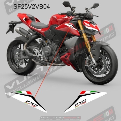 Trikolore Seitenverkleidungsaufkleber "Centenario Ducati" – Streetfighter V2 (2025–2026)