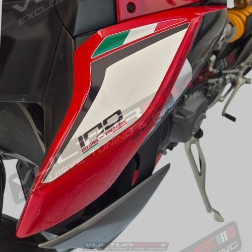 Pegatinas de carenados lateral tricolor "Centenario Ducati" – Streetfighter V2 (2025-2026)
