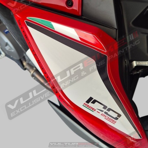 Tricolor Side Fairing Stickers "Centenario Ducati" – Streetfighter V2 (2025-2026)
