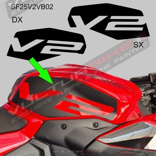 Pegatinas laterales para acabado en relieve de tanque - Ducati Panigale / Streetfighter V2