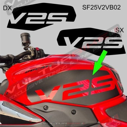 Side stickers for tank embossed finish - Ducati Panigale / Streetfighter V2