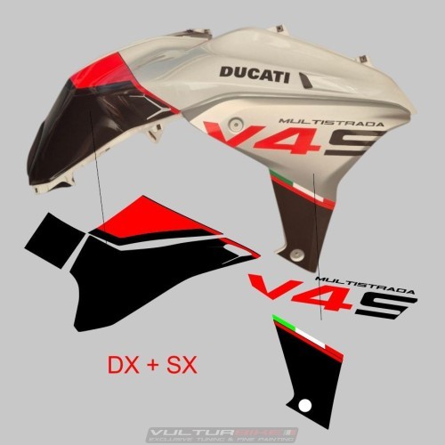Kit gráfico personalizado "Estilo de rendimiento" para Ducati Multistrada V4 / V4S (2021 - 2026)