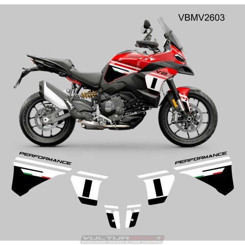 Kit Adesivi Performance Style Ducati Multistrada V2 – Serbatoio, Fianchetti e Parafango
