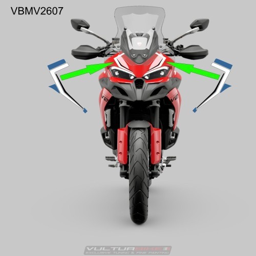Klebeprofile Ducati Multistrada Windschutzscheiben V2 – vorgefertigt mit Positioniervorlage