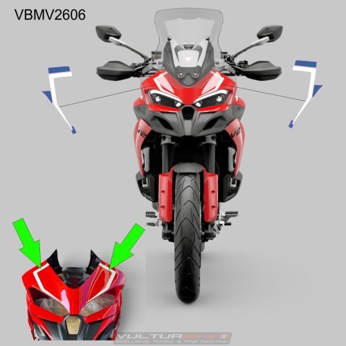 Windshield Adhesive Profiles Ducati Multistrada V2 – Pre-Cut with Positioning Template and Colors of Your Choice