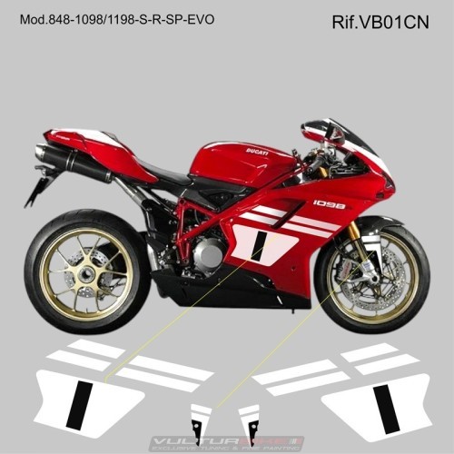 Kit Adesivi Racing Carene e Parafango Ducati 848 1098 1198 | VB01CN