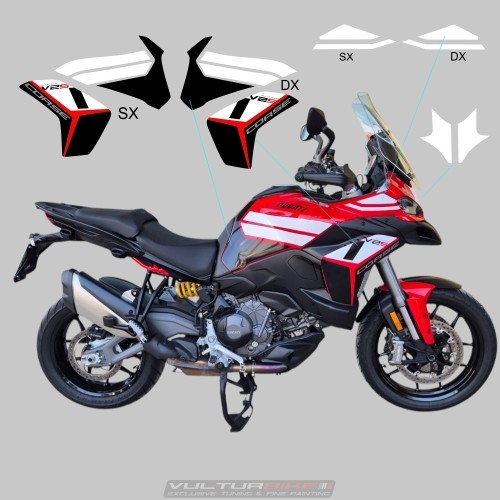 Kit Adesivi Grafiche Decorative per Ducati Multistrada V2 / V2S – Stile Corse