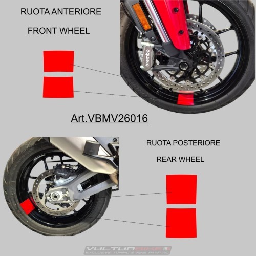 Adesivi decorativi colore a scelta per canale ruota - Ducati Multistrada V2 / V2S