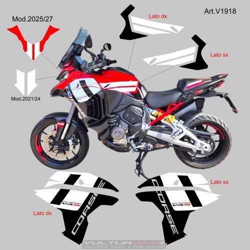 Neue Corse-Klebegrafiken, kompatibel mit Ducati Multistrada V4 / V4S