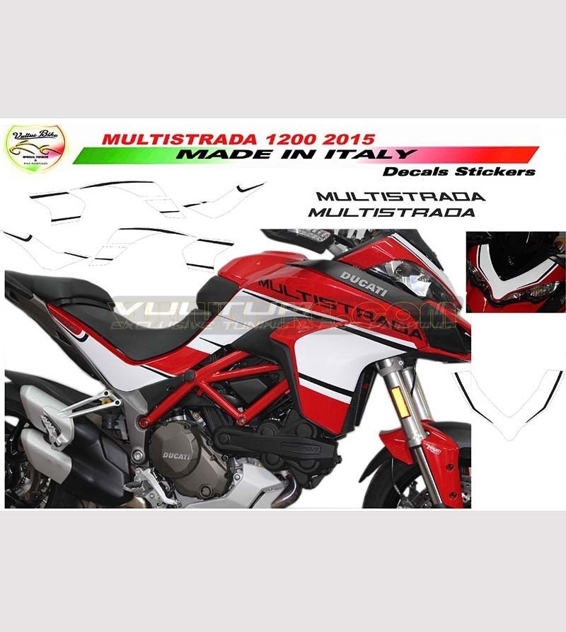 Stickers kit new design b/w - Ducati Multistrada 1200 2015/17