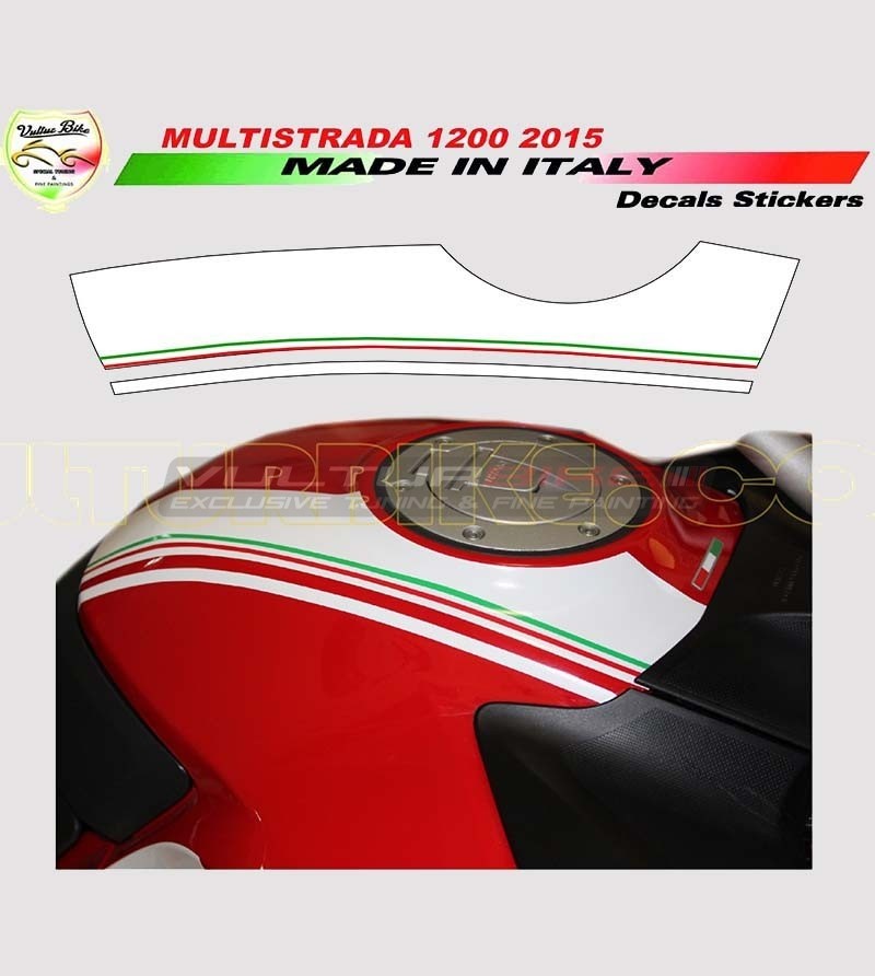 Tank's tricolor stickers - Ducati Multistrada 950/1260/1200 DVT