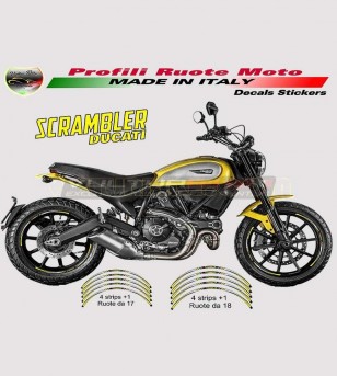 Stickers Profiles for wheels lemon yellow - Ducati Scrambler