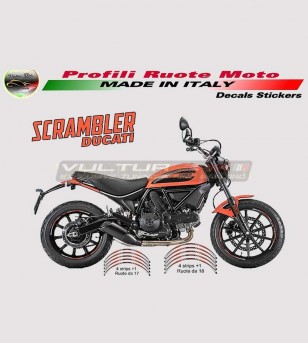 Profils autocollants orange pour roues - Ducati Scrambler