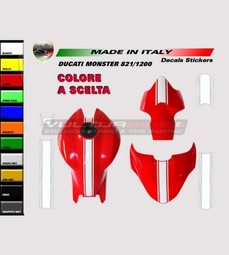 Adesivi fascia centrale  colorata - Ducati Monster 821/1200