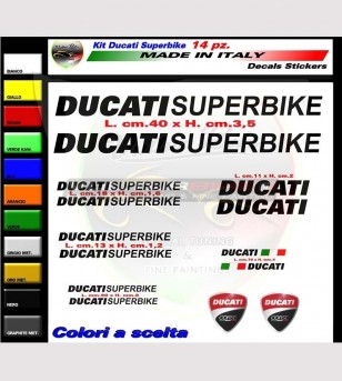 14 adesivi colorati moto Ducati Superbike