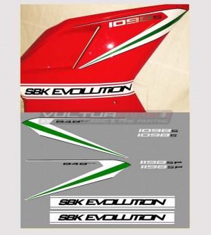 Pegatinas de carenado lateral superbike evolución - Ducati 848/1098/1198/S/R/SP/Evo