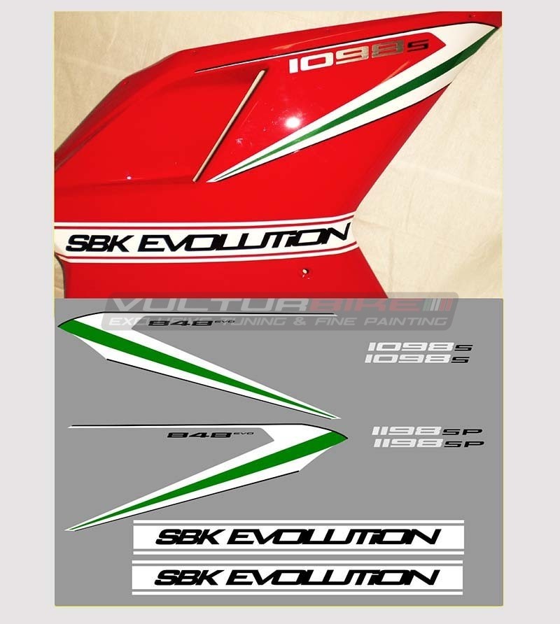 Superbike Evolution Seite Verkleidung Aufkleber - Ducati 848/1098/1198/S/R/SP/Evo