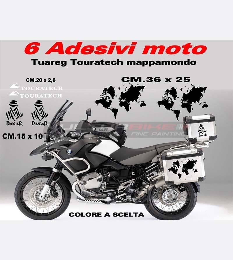 Stickers Tuareg Touratech worldmap - Bmw R1200 GS